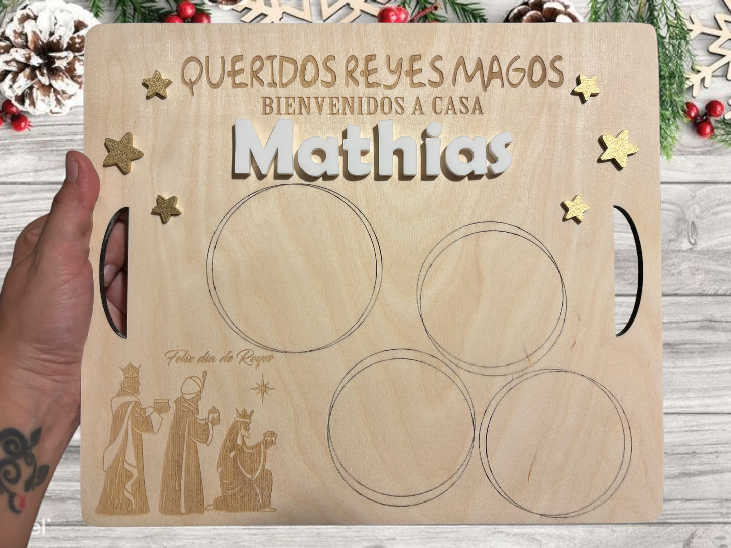 Three Kings Day Wooden Tray