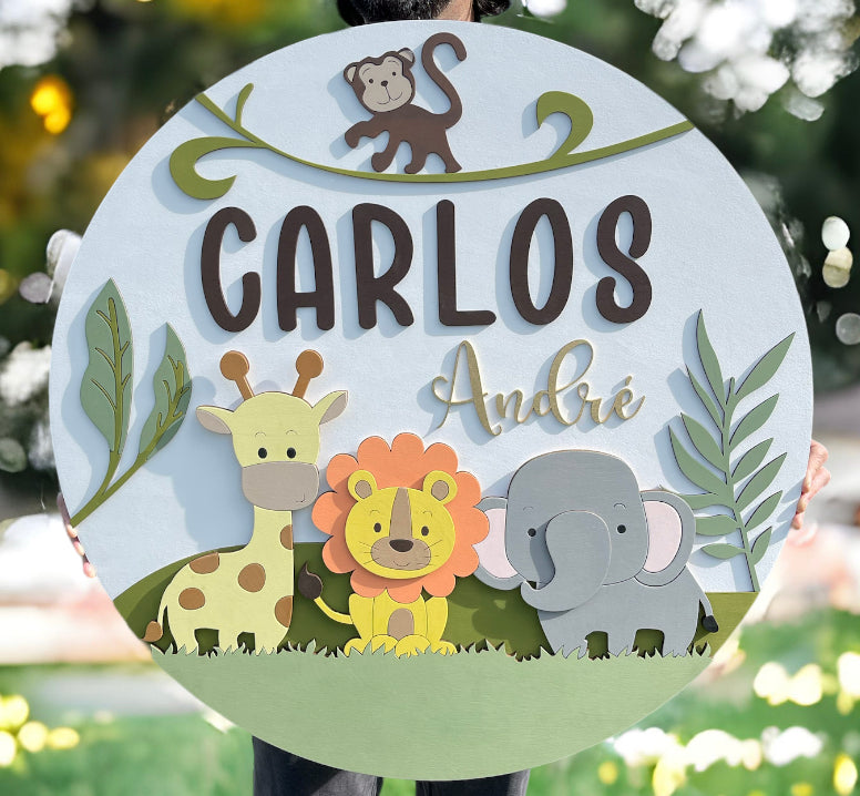 Safari Wooden Nursery Sign