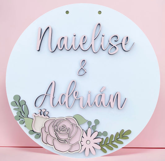 Personalized Rose Nursery/Wedding Sign