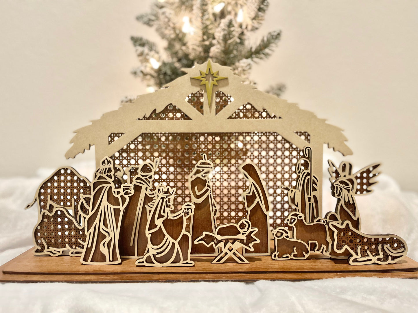 Wooden Nativity Scene