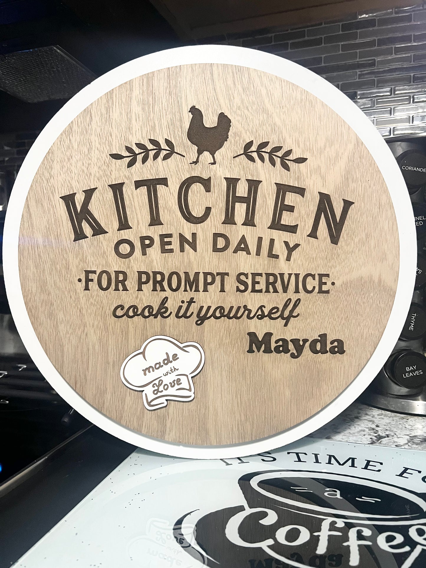 Wooden Kitchen Sign